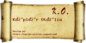 Káplár Otília névjegykártya
